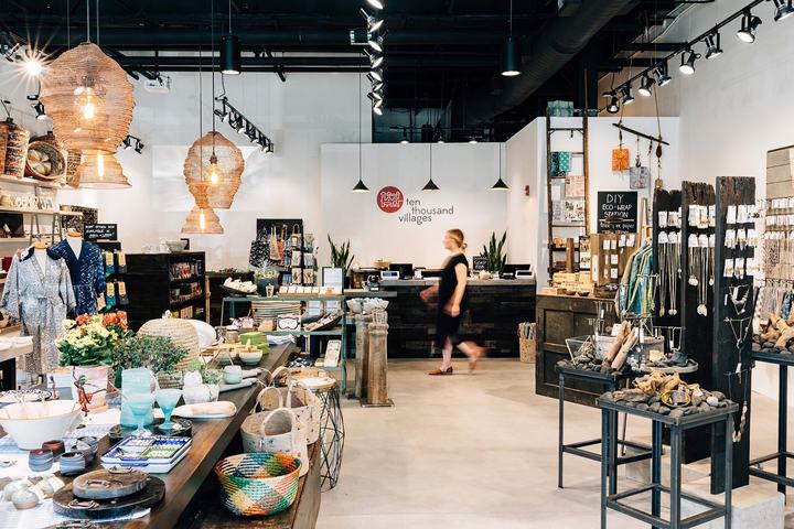 Interior of Ten Thousand Villages store
